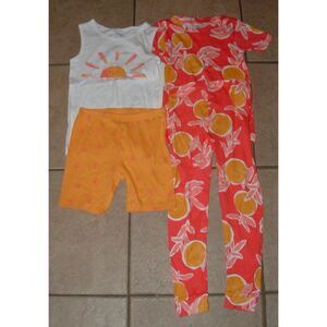 NEW NWT Girls Sz 5 Toddler Multicolored Snug Fitting 4 Pc Pajama Lounge Sets